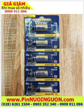 COMBO 1 Vỉ 5viên Pin Vinnic 10A L1022F 9v Alkaline chính hãng _Giá chỉ 95.000đ/Vỉ 5viên